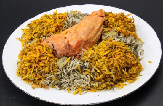 Bean pilaf with chicken