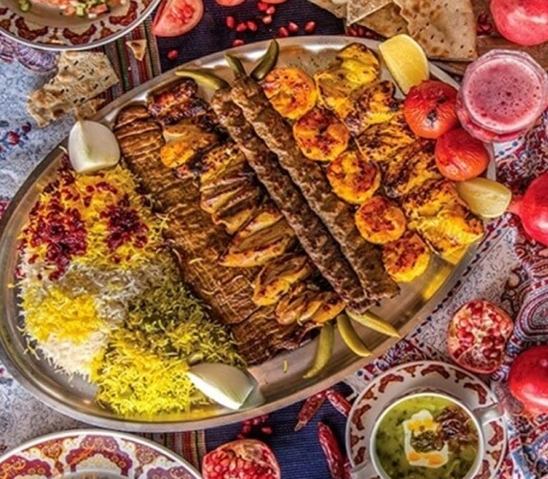 Decorated and picked suitable for a variety of Iranian kebabs